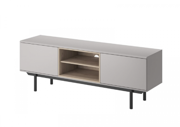 Szafka RTV INOX w kolorze szary, Jackson Hickory