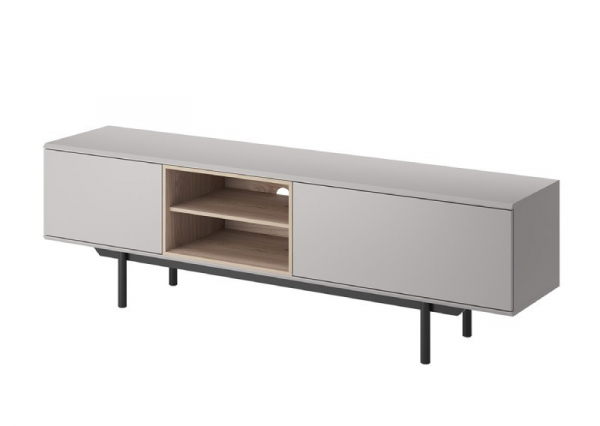 Szafka RTV INOX w kolorze szary, Jackson Hickory