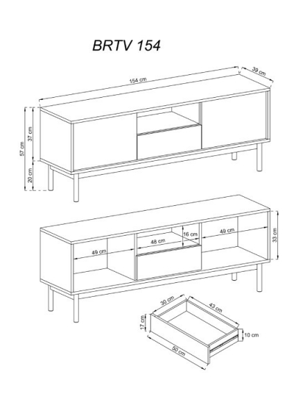 Szafka RTV BASIC - wymiary