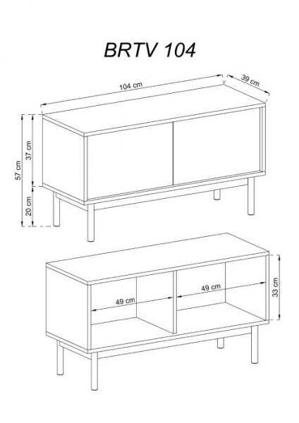 Szafka RTV BASIC  - wymiary
