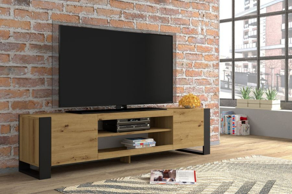 Szafka RTV MONDI 188 w kolorze dąb artisan - wizualizacja 1