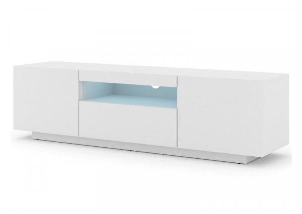 Szafka RTV stojąca AURA 150 w biały mat, LED