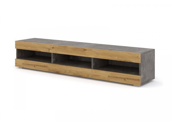 Szafka RTV stojąca MANTA 150 w kolorze beton ciemny-artisan compress