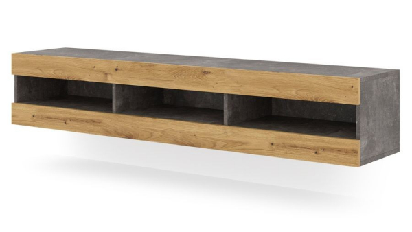 Szafka RTV wisząca MANTA w kolorze beton ciemny-artisan compress