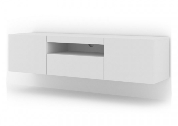 Szafka RTV wisząca AURA 150 w biały mat, bez LED
