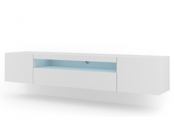 Szafka RTV wisząca AURA 200 w biały mat, LED