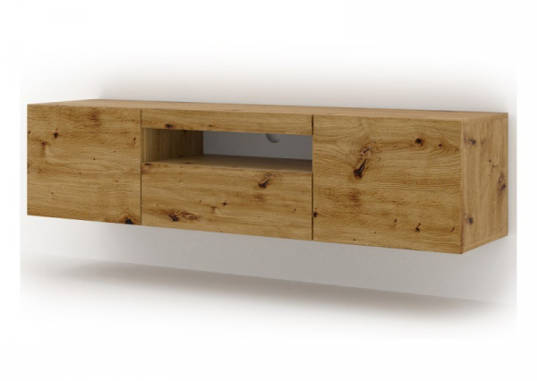 Szafka RTV wisząca AURA 150 w kolorze dąb artisan, bez LED